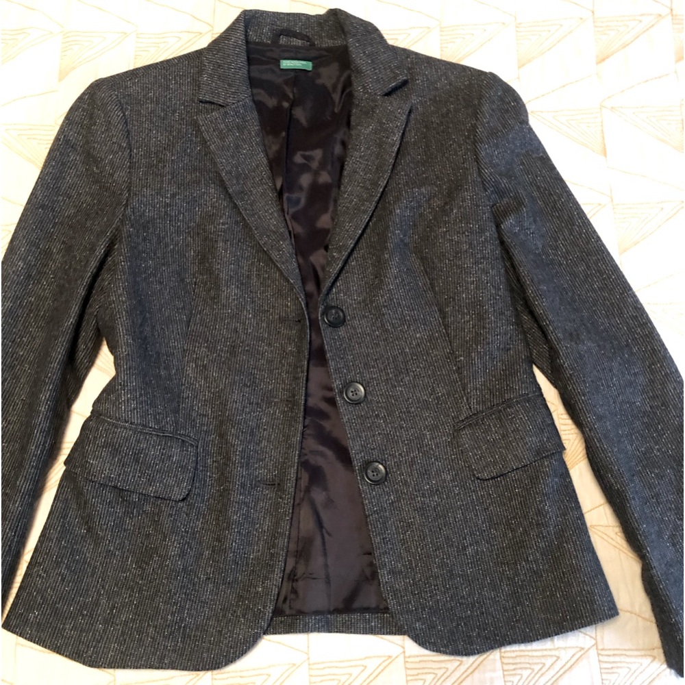 Benetton Gray Wool Blazer